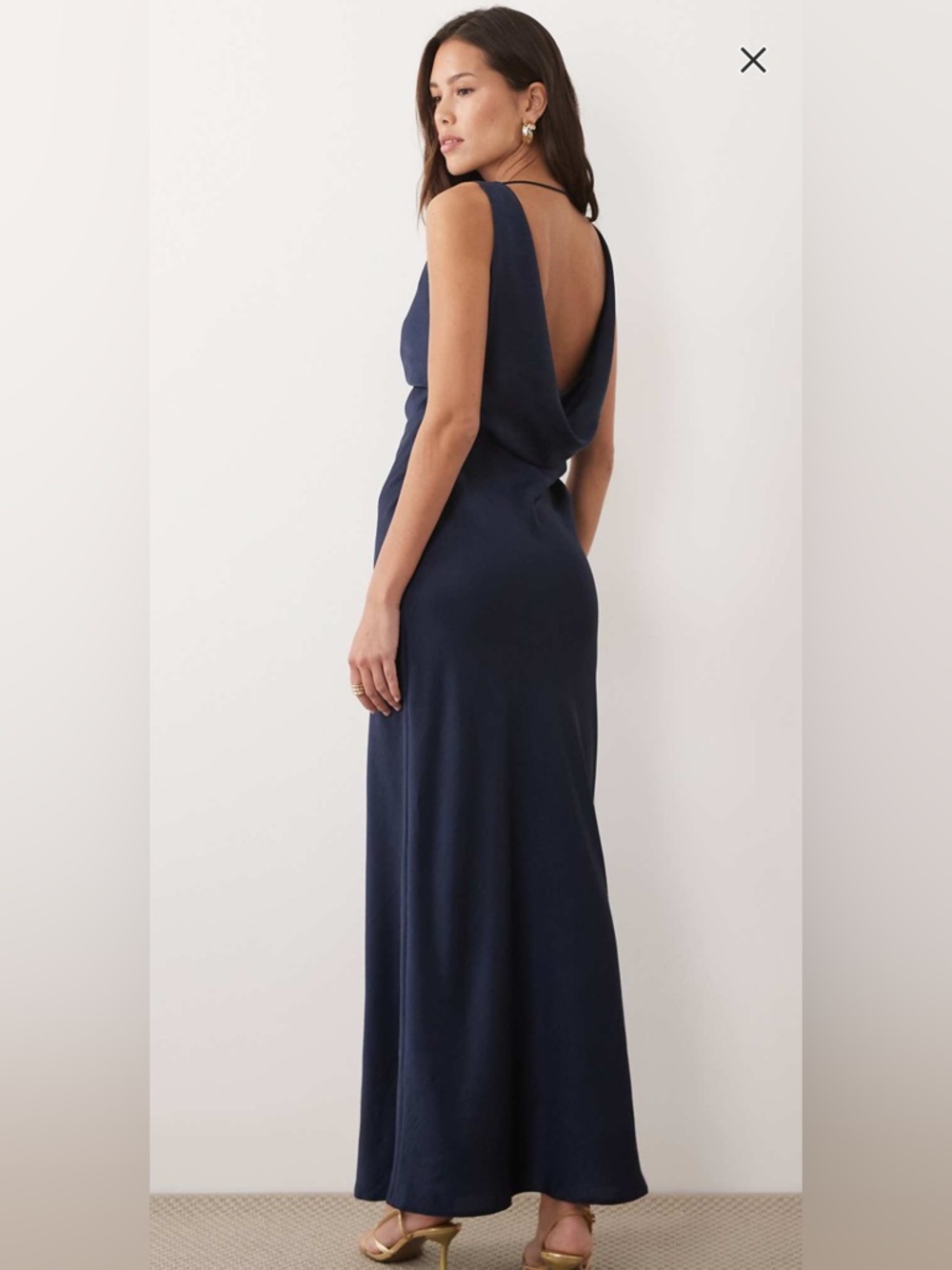 NWT Satin drape bodice maxi dress with cowl back detail - Picture 3 of 4
